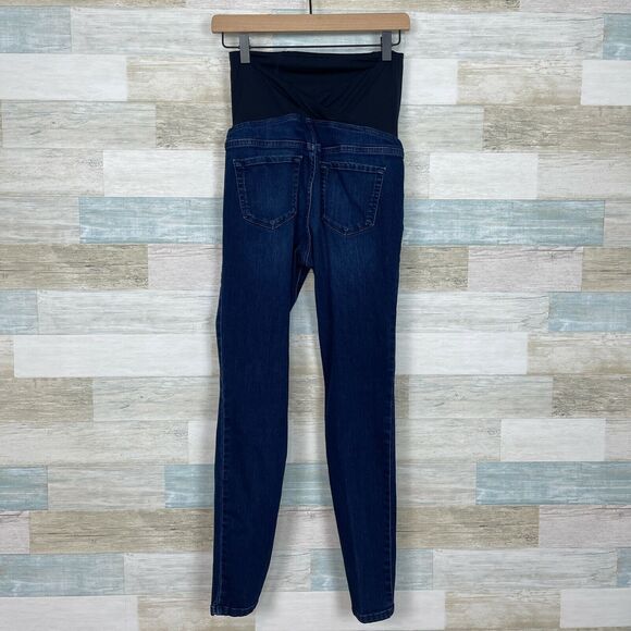 Isabel Maternity Skinny Jeans Blue Dark Wash Belly Panel Stretch Womens 2 26R - Picture 3 of 6